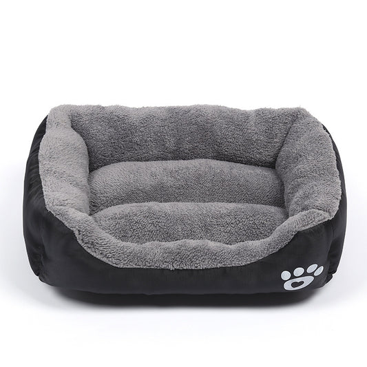 New, soft, and cozy fleece pet bed. Waterproof bottom. Suitable for small, medium & large pets. Keeps pets warm.