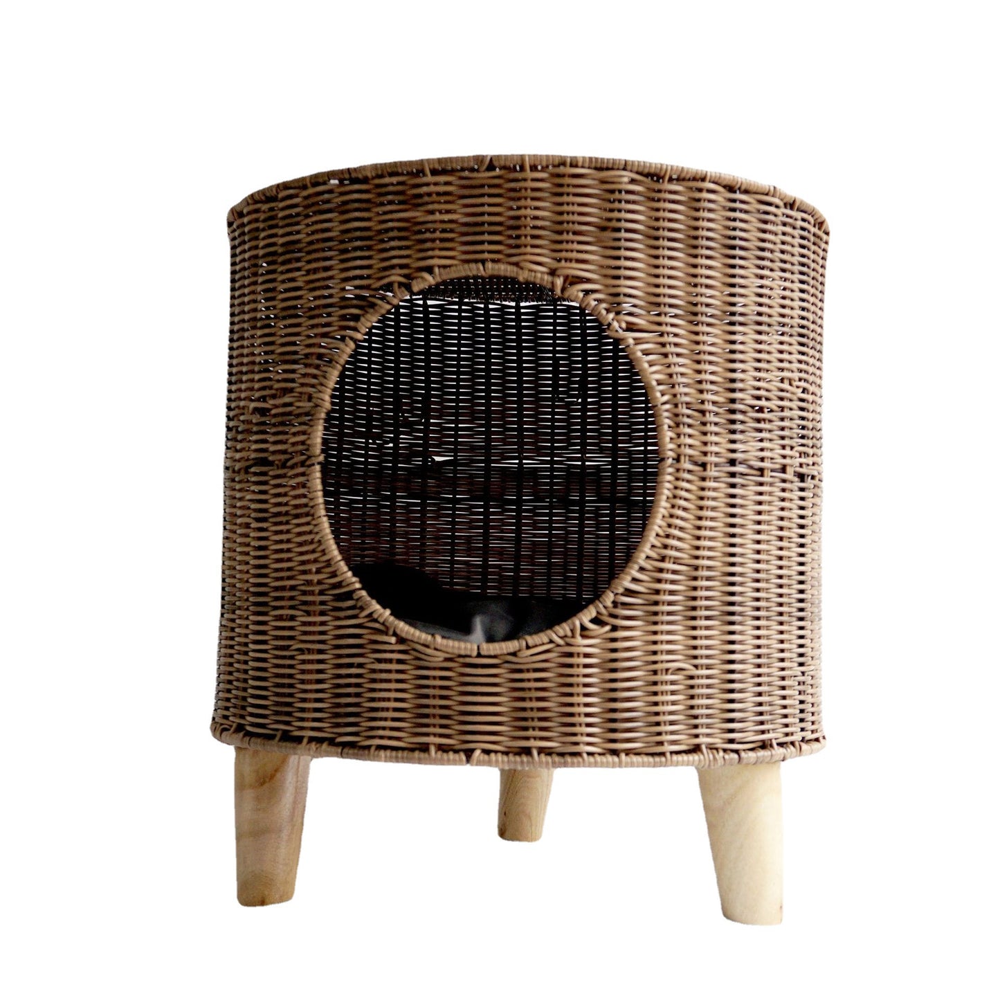 Cane Woven Cat Kennel, Pet Bed, Cat Supplies, Removable and Washable Pet Warm Nest, Knitting Crafts In Summer