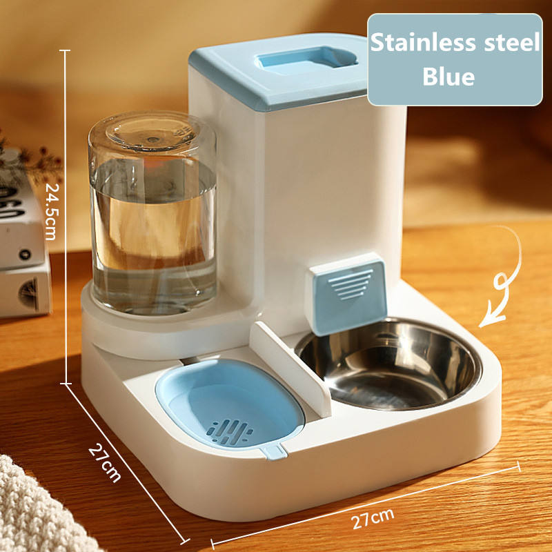 Automatic Cat Feeder Pet Bowls Dispenser Stainless Steel Bowls Cat Dog Pet Feeder Automatic