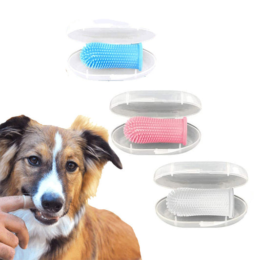 Dog Toothbrush Pet Finger Set Teeth Cleaning Care Toothbrush Dog Silicone Finger Brushing