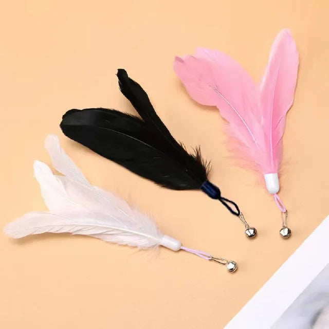 Cat Toy Teasing Cat Stick Interactive Toys Kitten Playing Feathers Wand With Bell Suction Cup Toy Play With Cat Pet Accesorios