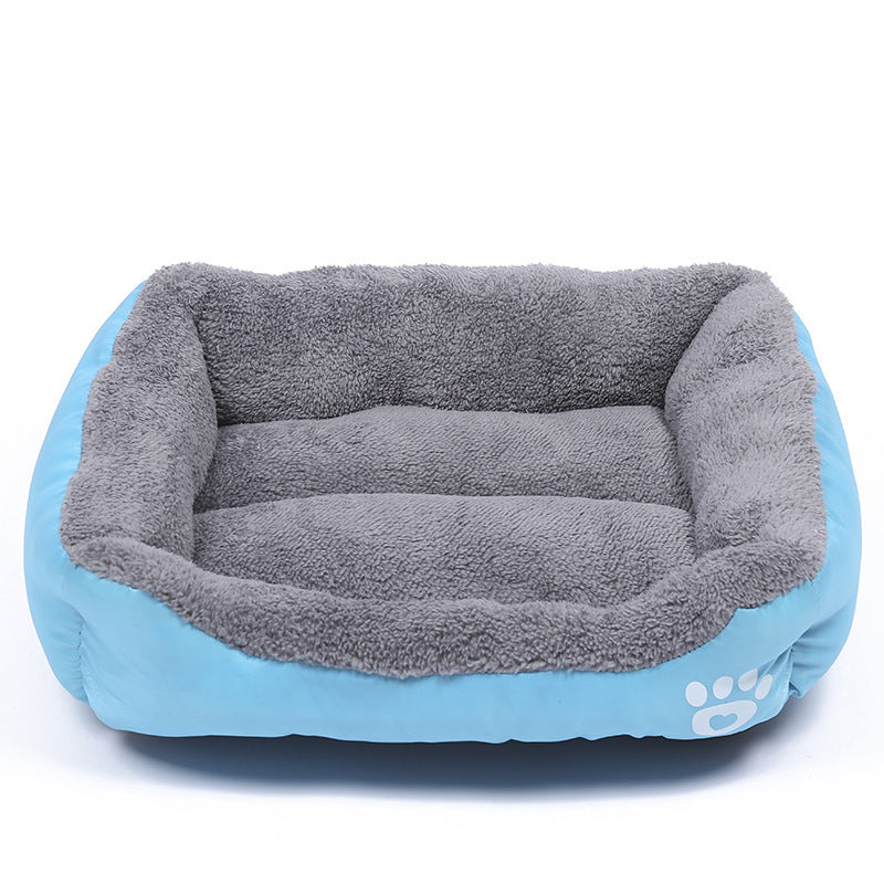 New, soft, and cozy fleece pet bed. Waterproof bottom. Suitable for small, medium & large pets. Keeps pets warm.