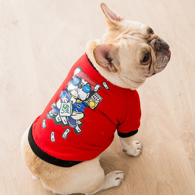 Fadou Clothes Dog Fighting Guards Autumn and Winter Thin Bull Badge Keji Bulldog Small and Medium Dog Pets