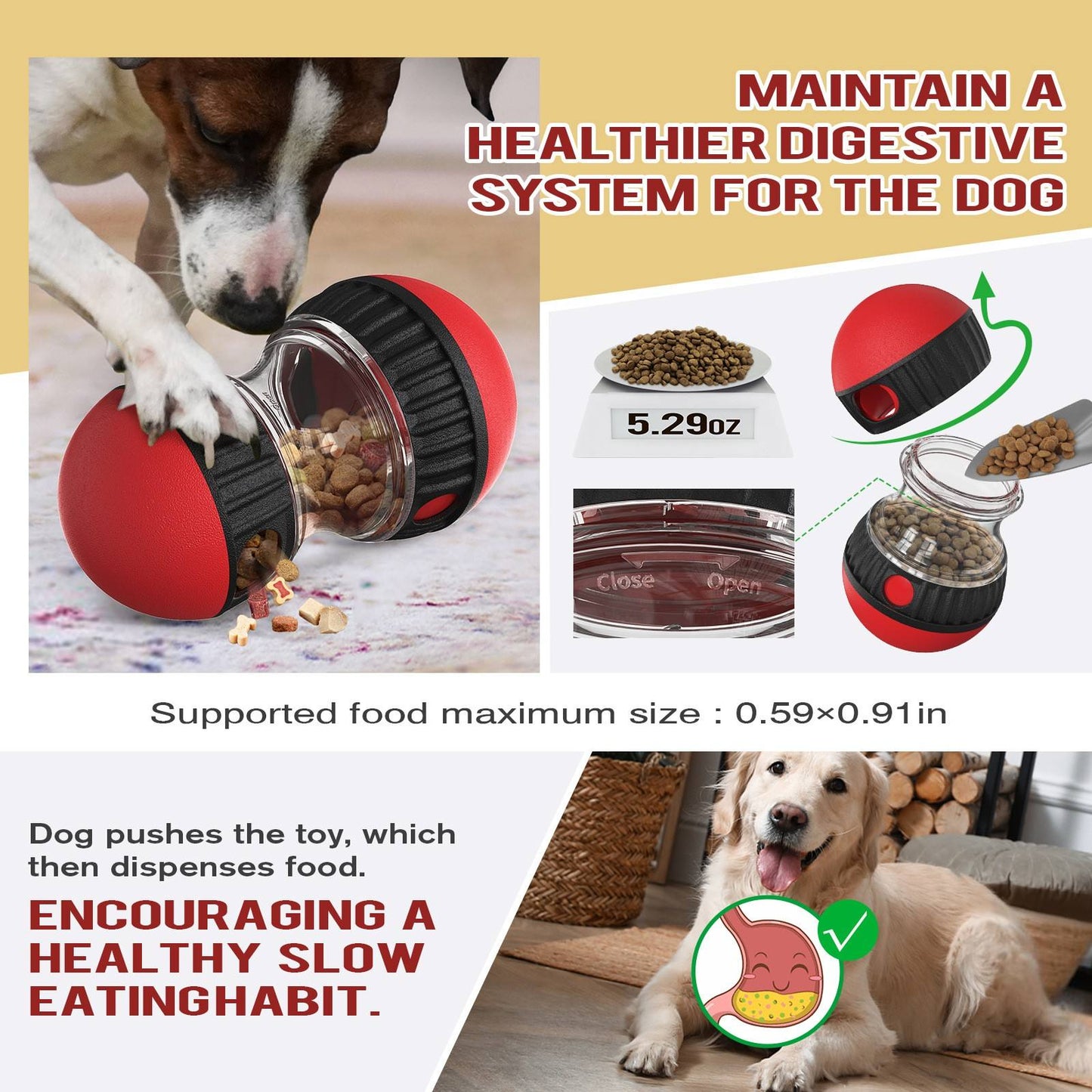 Rolling Spill Ball Slow Food Training Slow Food Dog Toy