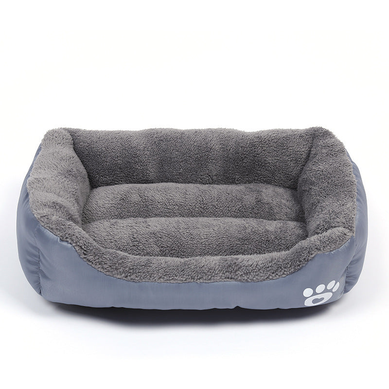 New, soft, and cozy fleece pet bed. Waterproof bottom. Suitable for small, medium & large pets. Keeps pets warm.