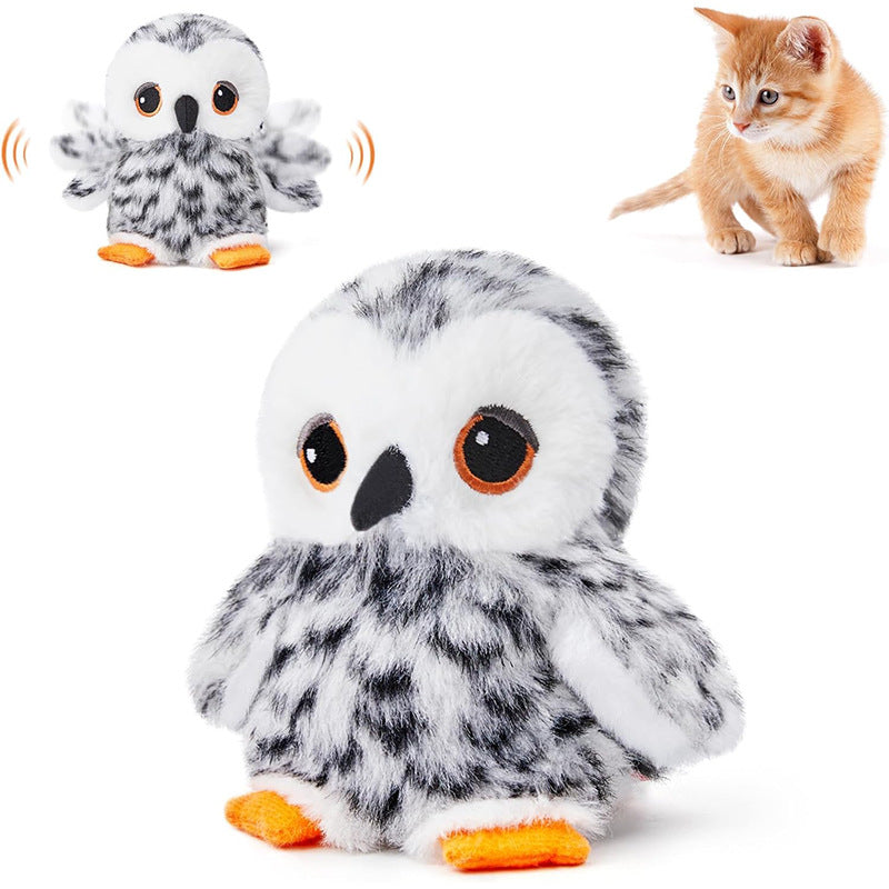 Cat Toys Rechargeable Flapping Bird Sparrow Touch Activated Kitten Toy Interactive Cat Exercise Toys for All Breeds Cat Kicker