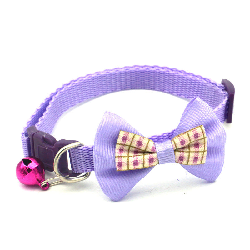 New Pet Lattice Bow Collar For Cats And Dogs