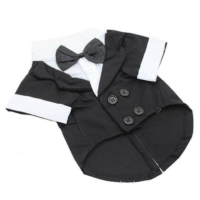 Dog Wedding Clothes Western Style Tuxedo With Bow Tie Big Dog Gentleman Formal Party Costume Suit