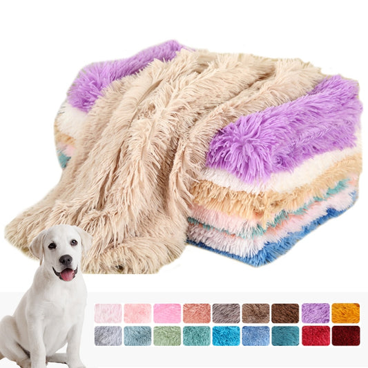 Fluffy Plush Dog Blanket Pet Sleeping Mat Cushion Mattress Extra Soft Warm Pet Throw Blankets for Small Medium Large Dogs & Cats