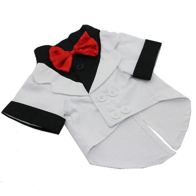 Dog Wedding Clothes Western Style Tuxedo With Bow Tie Big Dog Gentleman Formal Party Costume Suit