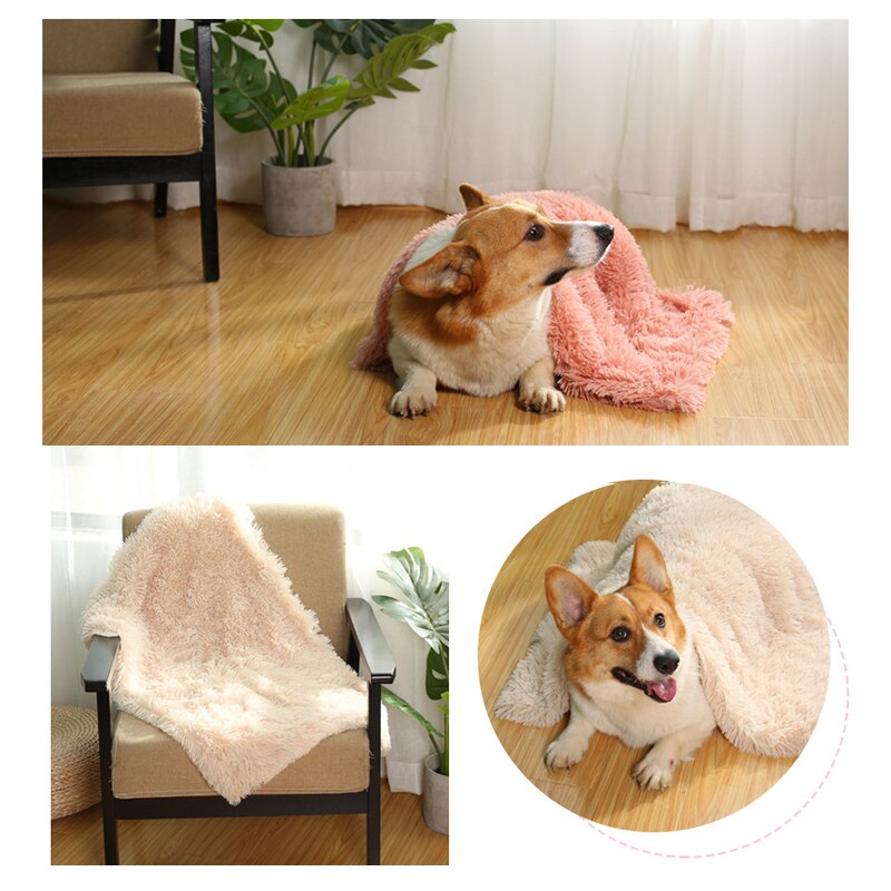 Fluffy Plush Dog Blanket Pet Sleeping Mat Cushion Mattress Extra Soft Warm Pet Throw Blankets for Small Medium Large Dogs & Cats