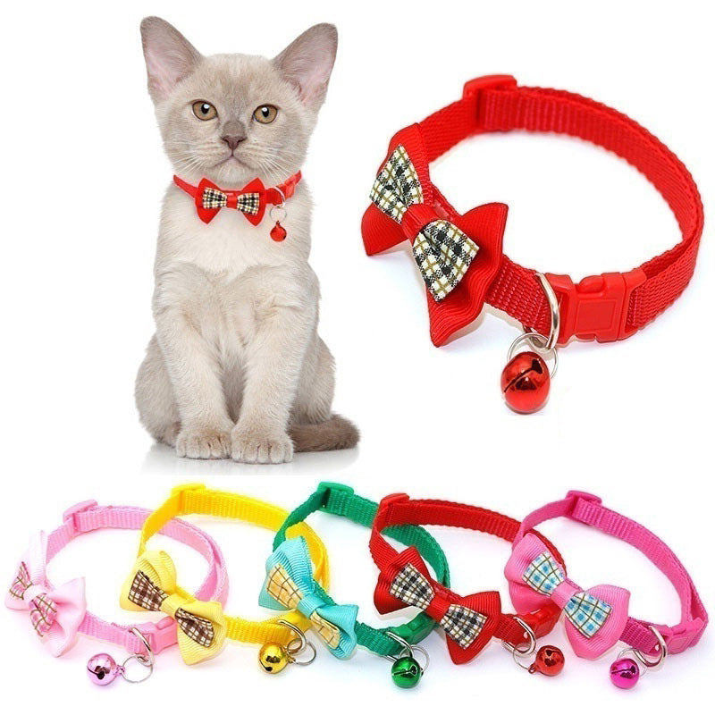 New Pet Lattice Bow Collar For Cats And Dogs