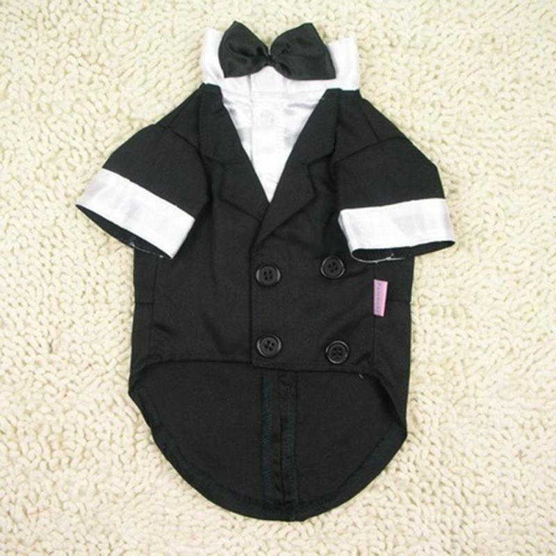 Dog Wedding Clothes Western Style Tuxedo With Bow Tie Big Dog Gentleman Formal Party Costume Suit