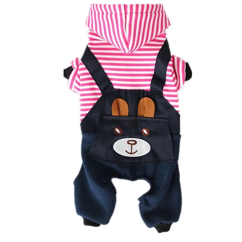 Fashion Striped Pet Dog Clothes for Dogs Coat Hoodie Sweatshirt Winter Ropa Perro Dog Clothing Cartoon Pets Clothing