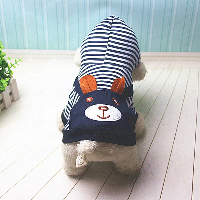 Fashion Striped Pet Dog Clothes for Dogs Coat Hoodie Sweatshirt Winter Ropa Perro Dog Clothing Cartoon Pets Clothing