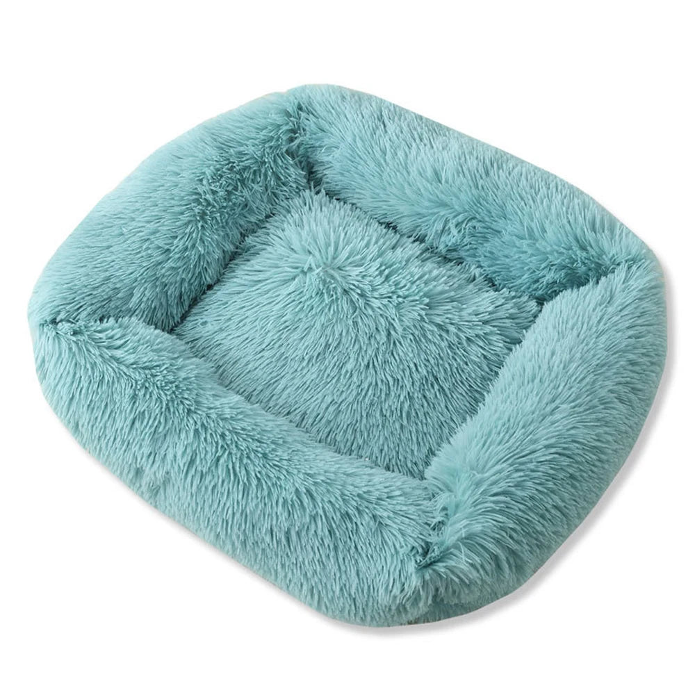 Square Dog Bed Long Plush Solid Color Pet Beds For Little Medium Large Pets Super Soft Warm Sleeping Mats For Dogs Cats